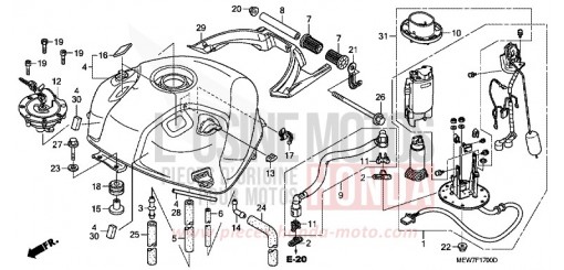 RESERVOIR A CARBURANT NT700VA6 de 2006